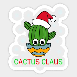 Cactus Claus - Cactus With A Santa Hat In A Bowl Sticker